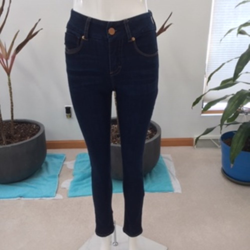 Seven7 High Rise Tummyless Women’s Skinny Dark Wash Jean - 6
